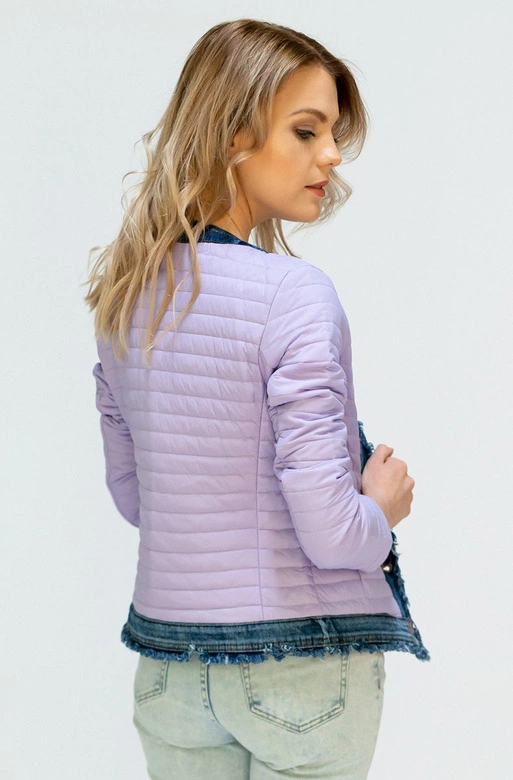 KURTKA Z JEANSOWYMI WSTAWKAMI WRZOSOWA (X7180X)