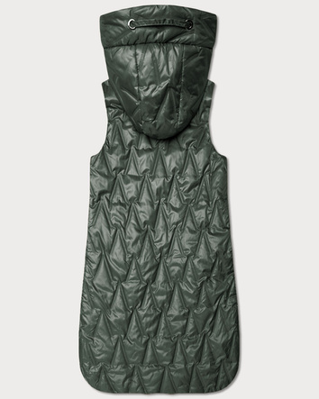 Lekka kamizelka damska ze złotym zamkiem Goodlookin khaki (B8586/B8587-11)