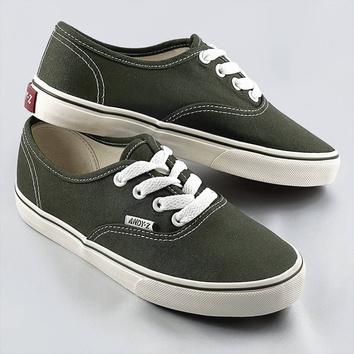 Sznurowane tenisówki damskie khaki (a8865)