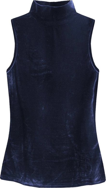 WELUROWY GOLF BEZ RĘKAWÓW GRANATOWY (3683)