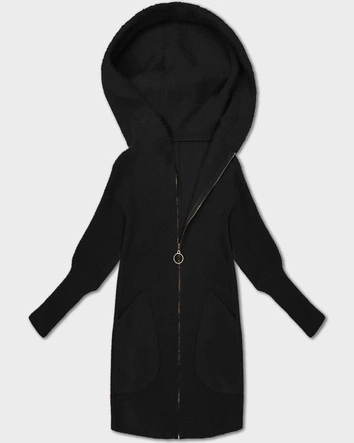 Narzutka kurtka alpaka z kapturem czarna (19905.1)