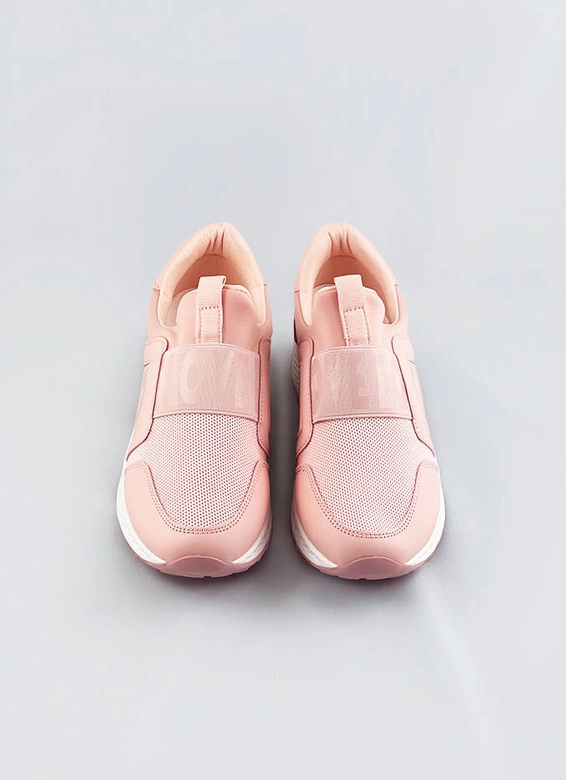 Wsuwane buty damskie z gumką różowe (c1003)