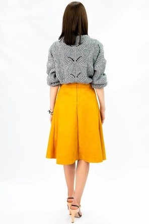 ROZKLOSZOWANA SPÓDNICA ŻÓŁTA (537ART)