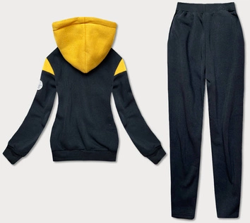 Dres damski bluza + spodnie żółto-czarny (amg690)