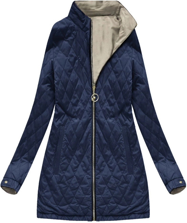 DWUSTRONNA KURTKA Z KAPTUREM BEŻOWA (XW610X)