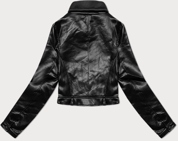 Skórzana kurtka z klapami J Style czarna (11Z8128)