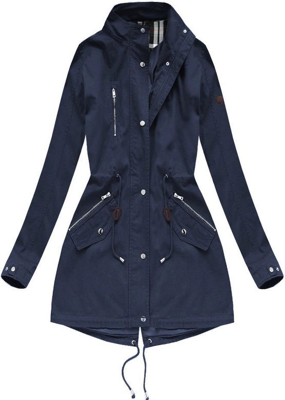 BAWEŁNIANA PARKA Z KAPTUREM GRANATOWA (1801)