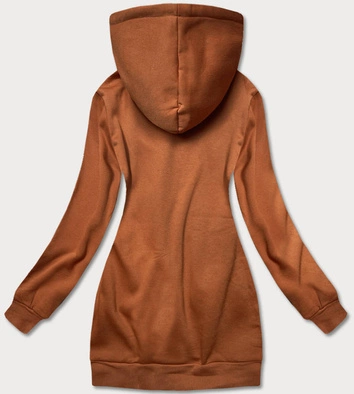 Długa bluza damska z kapturem karmelowa (amg-18)