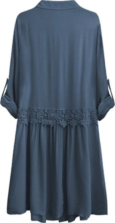 BAWEŁNIANA SUKIENKA KOSZULOWA GRANATOWA (307ART)