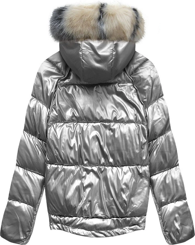 DWUSTRONNA ZIMOWA KURTKA DAMSKA ZŁOTA (X921X)