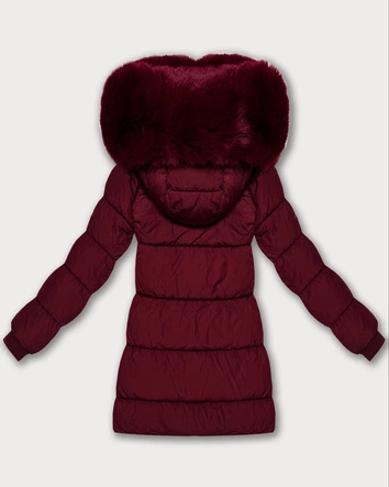 Zimowa damska kurtka puchowa J Style bordowa (16M9275-06)