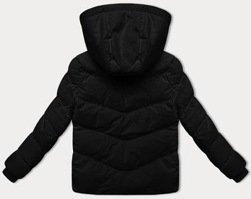 Gruba zimowa kurtka damska ze strukturalnego materiału J Style czarna (5M3251-392)