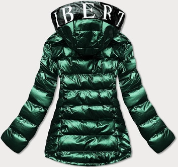 Damska kurtka pikowana z kapturem zielona (xw817x)