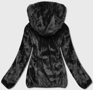 Dwustronna kurtka futro damska granatowa (b8051-3)