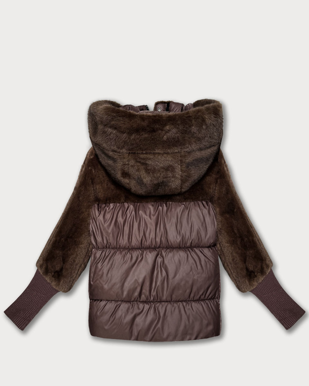 Kurtka zimowa damska z kapturem Goodlookin brązowa (LD-5562)