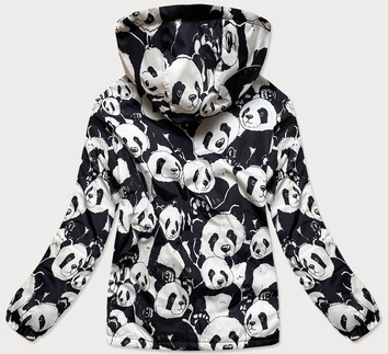 KURTKA ZIMOWA DAMSKA OVERSIZE PANDA BIAŁO-CZARNA (731ART)