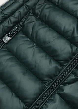 Bezrękawnik ze stójką damski ciemnozielony (b2722-10)