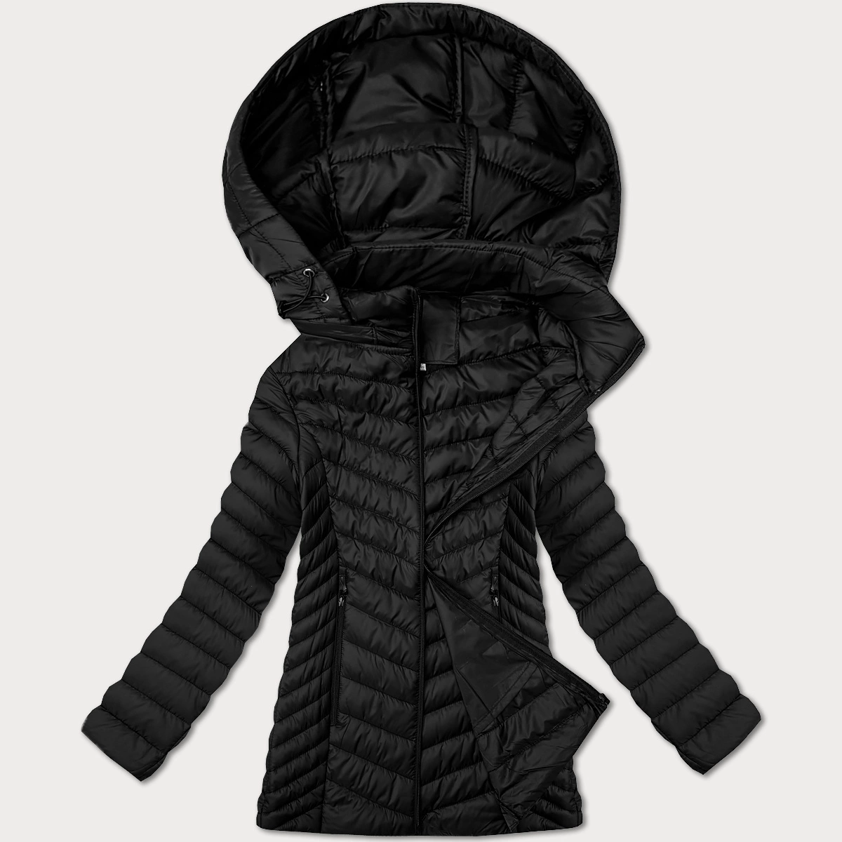 Lekko ocieplana damska kurtka pikowana plus size J Style czarna (16M9265-392)