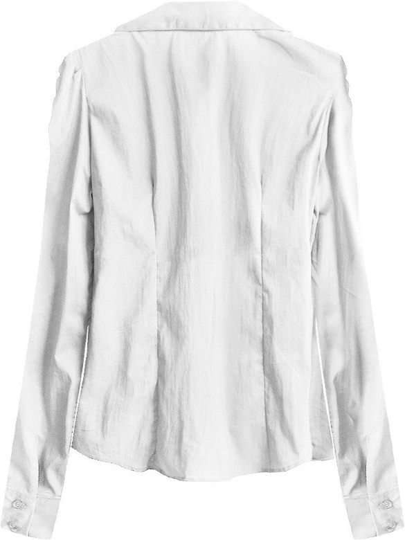 BAWEŁNIANA KOSZULA Z DŁUGIM RĘKAWEM BIAŁA (X1627X)