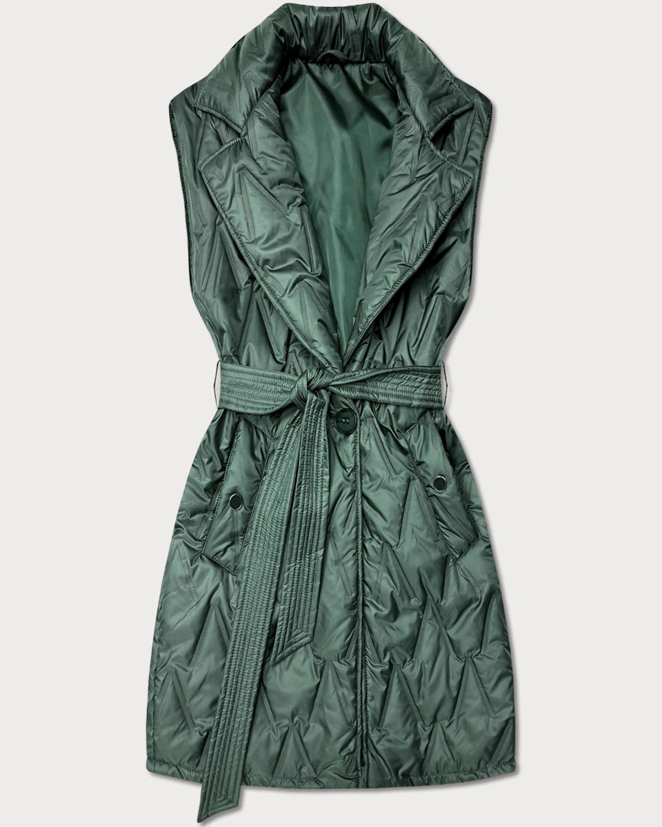 Pikowana kamizelka z paskiem Goodlookin khaki (B8603-11)