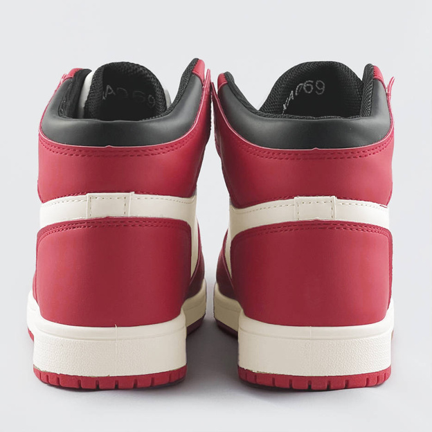Damskie sneakersy za kostkę czerwono-białe (xa069)