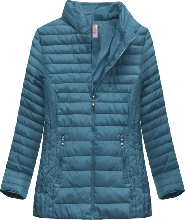 PIKOWANA KURTKA Z KAPTUREM NIEBIESKA (XW262BIGX)