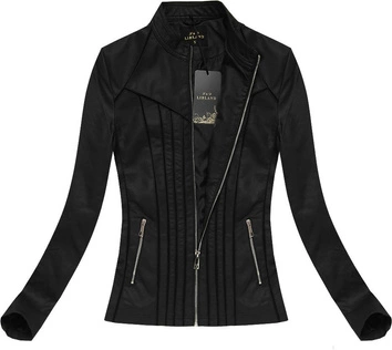 KURTKA Z PRZESZYCIAMI CZARNA (5289BIG)