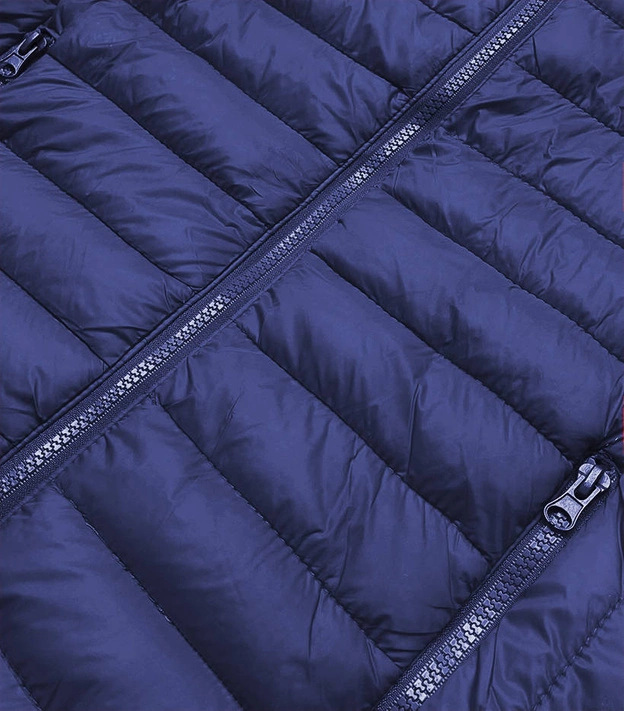 PIKOWANA KAMIZELKA DAMSKA Z KAPTUREM CIEMNONIEBIESKA (13072-215)