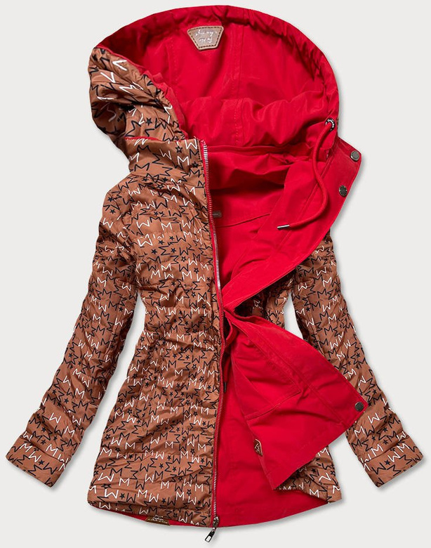 Damska kurtka parka/pikowana dwustronna czerwona (can-621)