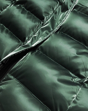 PUCHOWA KURTKA ZIMOWA DAMSKA ZIELONA (XW822X)