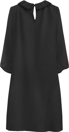 SUKIENKA Z KOŁNIERZYKIEM CZARNA (6107)