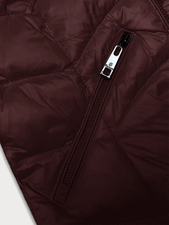 Przejściowa pikowana kurtka z kapturem damska Glakate bordo (LU-2202)
