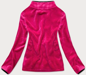 PLUSZOWA DAMSKA BLUZA ZE STÓJKĄ RÓŻOWO-CZARNA (HH002-51-1)