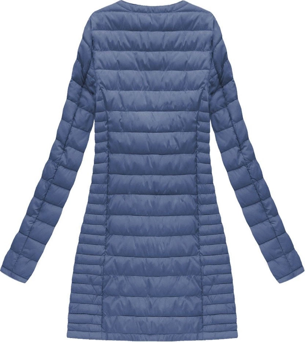 DŁUGA PIKOWANA KURTKA NIEBIESKA (21819)