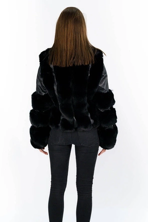 KRÓTKA RAMONESKA Z FUTREM CZARNA (FL2020)