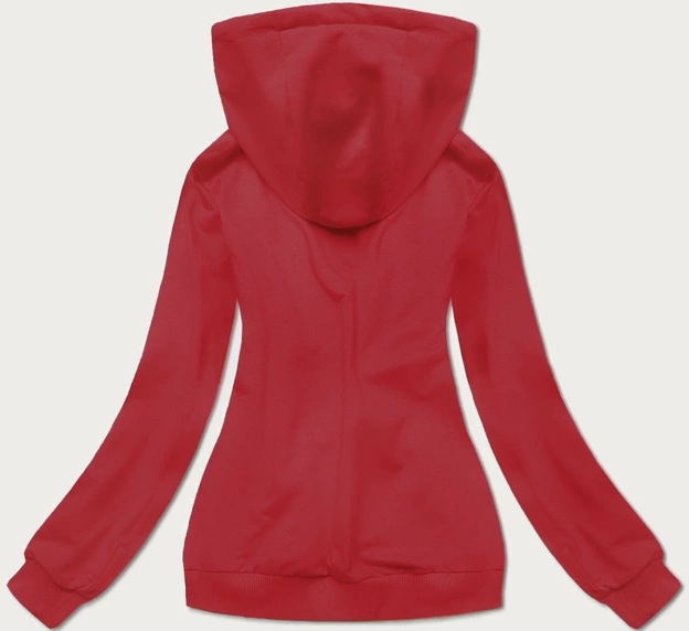 Cienka damska bluza kangurka czerwona (W06-18)