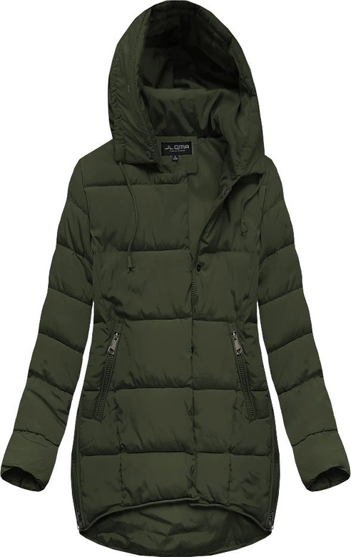 PIKOWANA KURTKA Z KAPTUREM KHAKI (X859X)