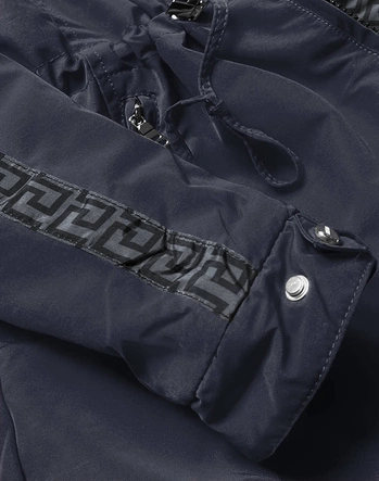 Dwustronna kurtka damska granatowo- grafitowa (w555)