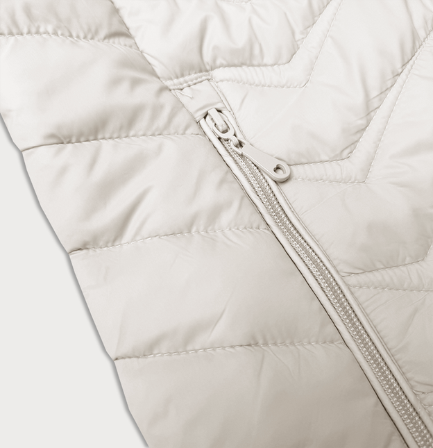 Pikowana kurtka damska z kapturem J Style ecru (16M9238-280)