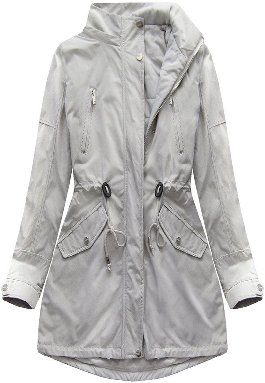 DWUSTRONNA PARKA Z KAPTUREM SZARA (W0232BIG)