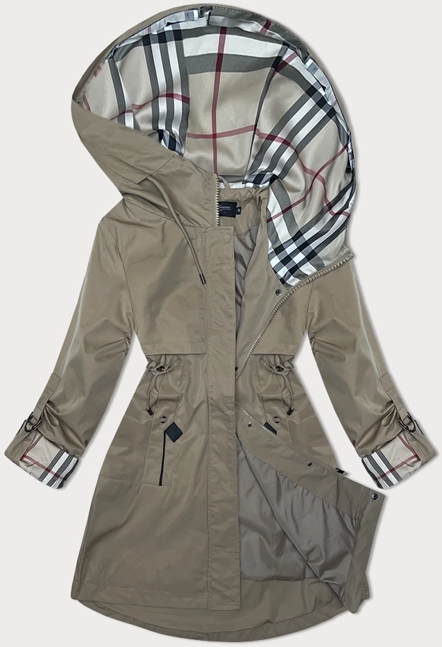 Parka z ozdobną podszewką BH Forever jasny khaki(3)  (BH-2401BIG)