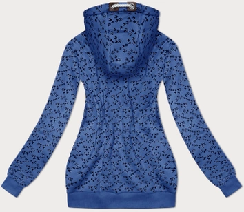 Sportowa bluza z kapturem w jaskółki niebieska (2309)