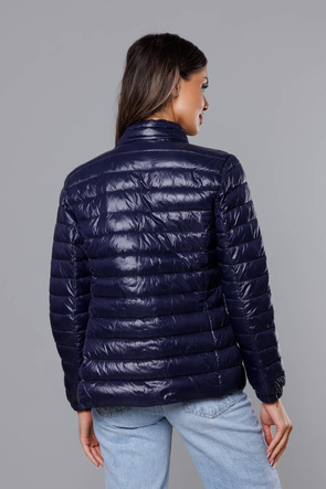 Lekka pikowana kurtka damska ciemny granat (5M706-224)