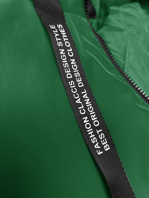 Damska kurtka parka przejściowa Miss TiTi zielona (3832)