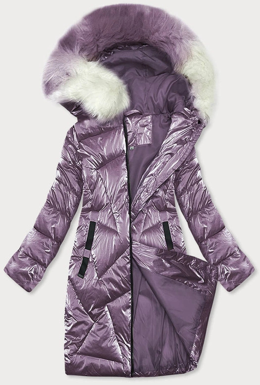 ZIMOWA KURTKA DAMSKA Z KAPTUREM FIOLETOWA (H-1105/97)