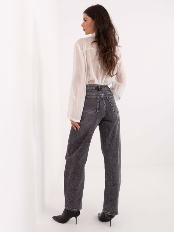 Jeansowe spodnie damskie balloon fit Goodlookin szare (RE3222)