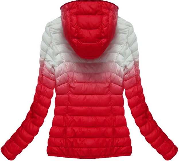 KURTKA OMBRE BIAŁO-CZERWONA (B3516)