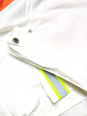 Damska kurtka wiatrówka biało/pomarańczowa (ag3-010)