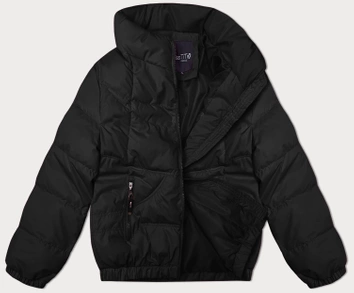 Pikowana kurtka ze stójką Miss TiTi czarna (2481)