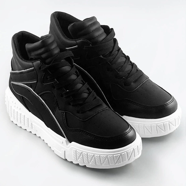 Damskie wyższe buty sportowe czarne (sg-139)